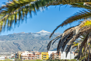 Fototapeta na wymiar Teide mountain top - view from Las Galletas on Tenerife