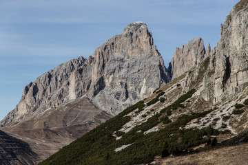 Enchanting Landscape Of The Pordoi Pass, Trentino Dolomites Alto Adige, Passo Pordoi