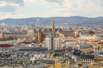 Panorama, Altstadt und Sehenswürdigkeiten von Wien, Österreich