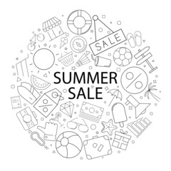 Vector summer sale pattern with word. Summer sale background