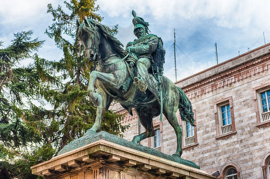 Equestrian Statue of Victor Emmanuel II, Piazza Italia, Perugia, Italy