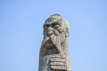sculpture of the Zaporozhye Cossack from wood