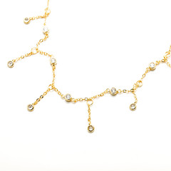 Long Gold Chain Diamond Necklace
