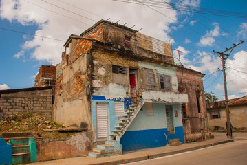 SANTA CLARA, CUBA: typical street in Downtown of the capital city of the Cuban province.