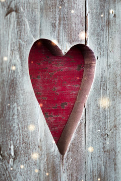 St. Valentine handmade wooden heart panel