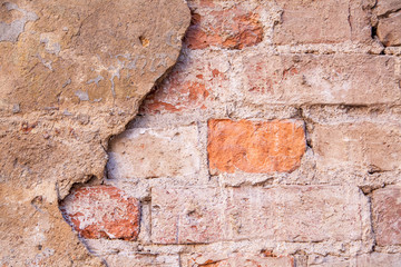 old wall cracked plaster