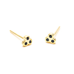Gold and Black Onyx Stud Earrings