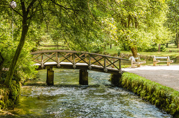 Spring of river Bosnia near the city of Sarajevo 