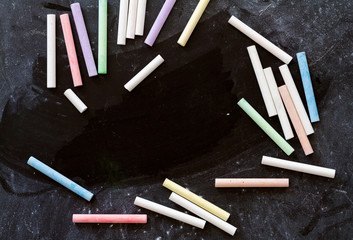 Row of Multicolored Chalks