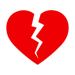 Obraz premium symbol of a broken heart on a white background