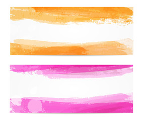 Watercolor brushed banners
