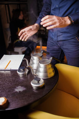 kettles with hot water inside