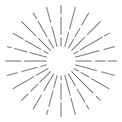 Obraz premium Vintage sunburst in lines shape