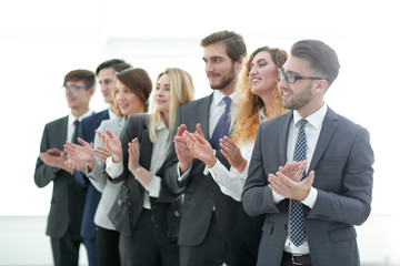 group of business people applauding isolated
