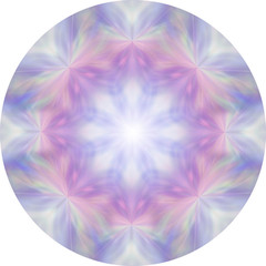 Feminine Eight Segment pink and blue meditation mandala - Circular design soft pink and blue moth like mindfulness mandala to help with meditation and empty the mind of chatter
