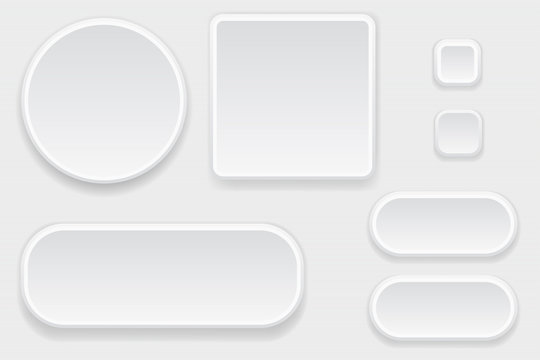 White blank buttons. Set of interface elements
