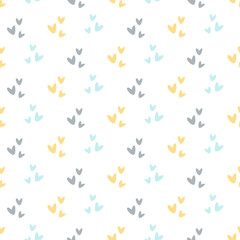 Seamless pattern with colorful hearts. Vector illustration.
