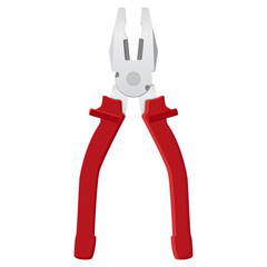 Pliers. Open pliers with red handles