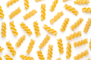 Pasta spiral isolated on the white background.