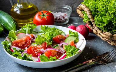 Salad with fresh spring vegetables