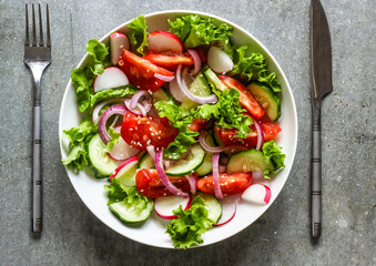 Salad with fresh spring vegetables