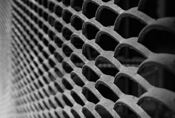 The background of the metal mesh fence