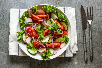 Salad with fresh spring vegetables