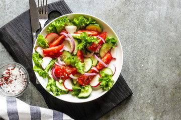Salad with fresh spring vegetables