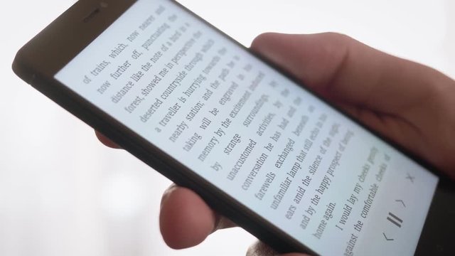 Reading e-book on the smartphone