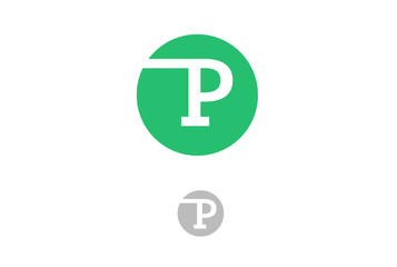 Fototapeta premium P letter on circle isolated on white background.