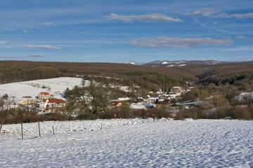 Slovakia Village Winter landscape