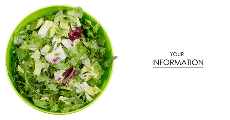 Mix of lettuce leaves in a bowl pattern