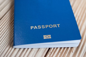 biometric passport on a gray background