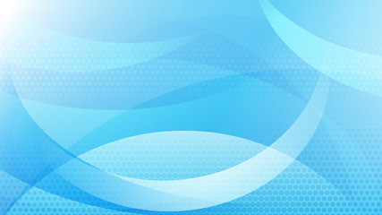 Obraz premium Abstract background of curved lines, curves and halftone dots in light blue colors
