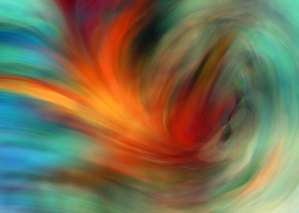 Naklejka premium Colorful vortex abstraction. Bright futuristic whirl art wallpaper. Creativity digital artwork in fantasy style. Twisted glow graphic painting texture background. Blur motion design.