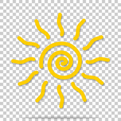 Vector icon sun on transparent background