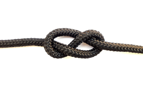 Figure eight knot on white background
