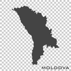 Vector icon map of Moldova on transparent background