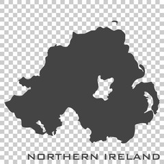 Vector icon map of Northerns ireland on transparent background