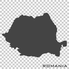 Vector icon map of Romania on transparent background