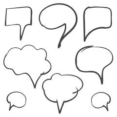 A cloud of thoughts hand drawn. Vector icon speech bubble.