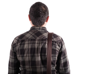 Back View of a Standing Young Man