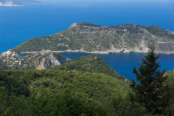 Fototapeta na wymiar Amazing Landscape of Assos village and beautiful sea bay, Kefalonia, Ionian islands, Greece
