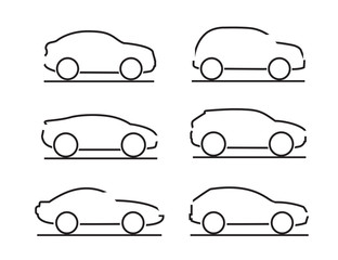 Set of black cars icons - Illustration stock vector