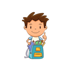 Child backpack school supplies