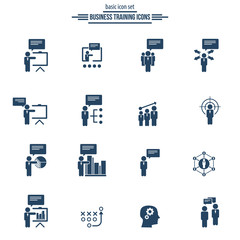 Obraz na płótnie Canvas business training icon set