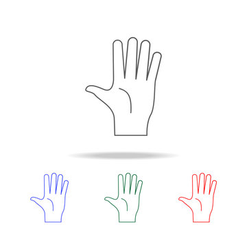 hand sign greeting icon. Elements of hands multi colored icons. Premium quality graphic design icon. Simple icon for websites, web design; mobile app, info graphics