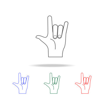 hand sign rock icon. Elements of hands multi colored icons. Premium quality graphic design icon. Simple icon for websites, web design; mobile app, info graphics