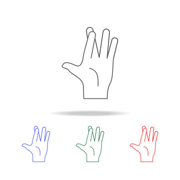 hand sign twisted two fingers icon. Elements of hands multi colored icons. Premium quality graphic design icon. Simple icon for websites, web design; mobile app, info graphics