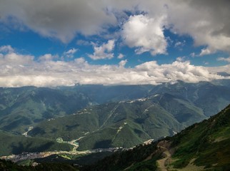 Fototapeta premium highlands with beautiful clouds